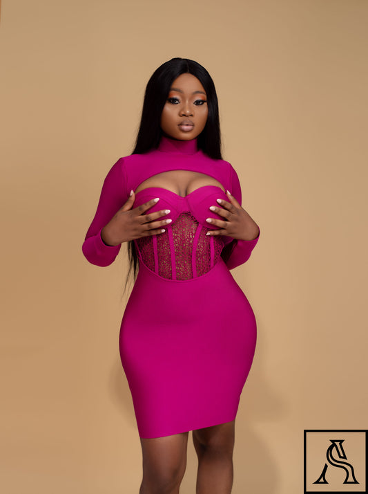Elegant Pink Bodycon Dress Chic and Sleek Pink Dress for Special Occasions