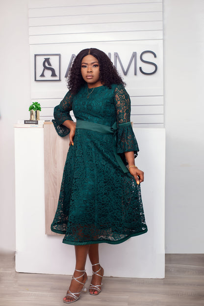 Elegant Green Lace Dress Perfect for special occasions