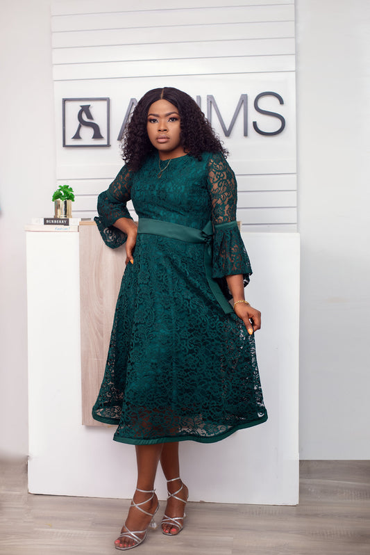 Elegant Green Lace Dress Perfect for special occasions
