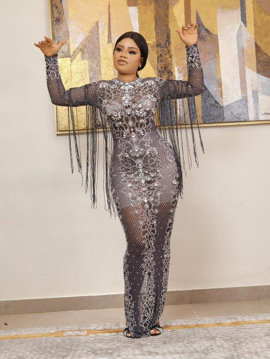 Elegant Sequin Gown Sparkling Full-Length Party Dress
