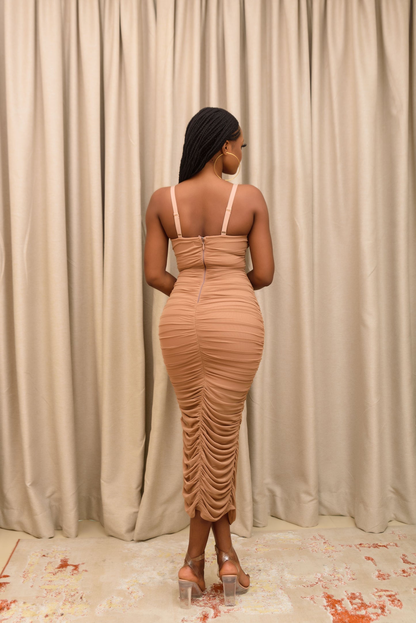 Elegant Beige Bodycon Dress Stylish and Sophisticated