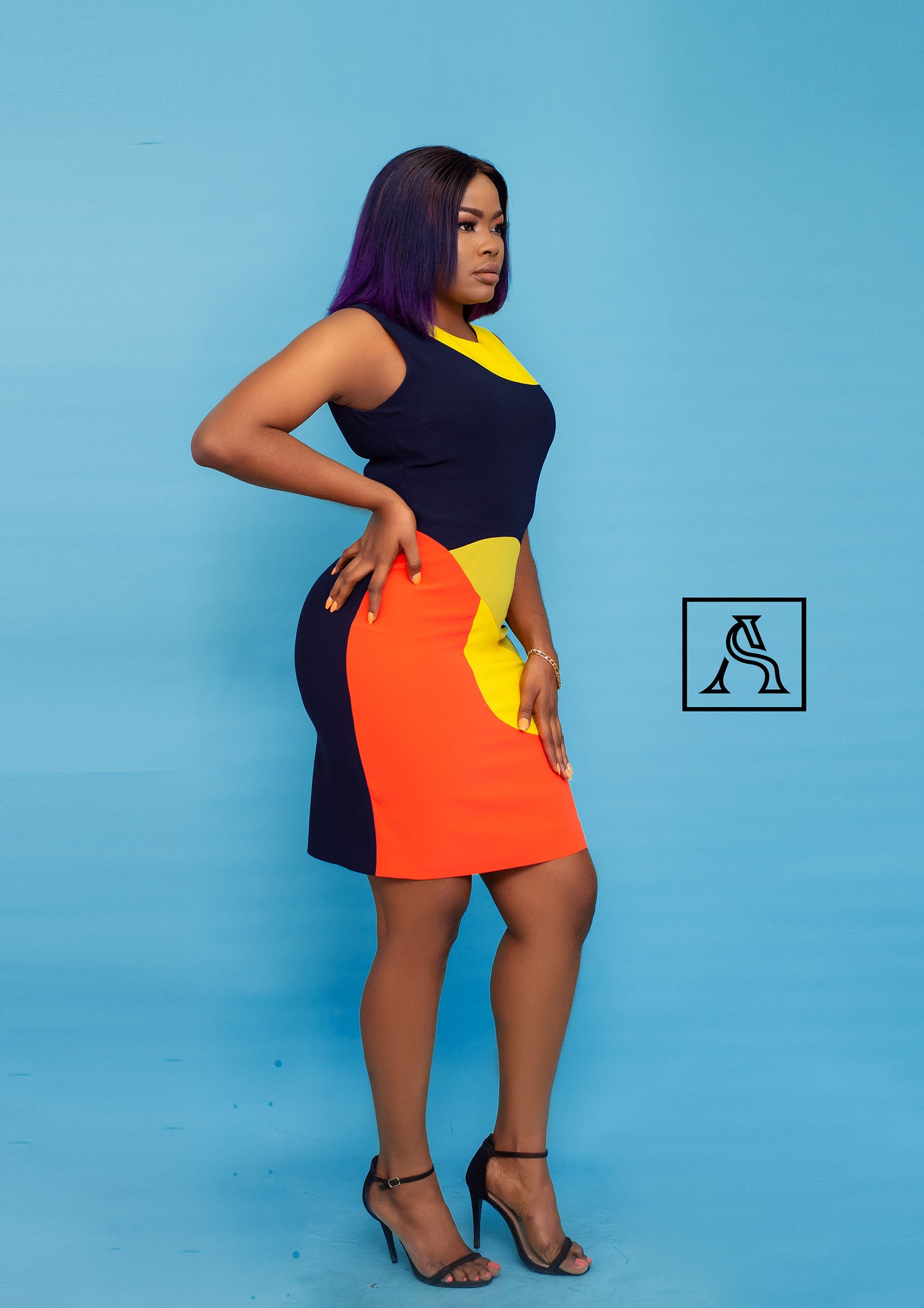 Color Block Dress Stylish and Vibrant Mid-Length Dress