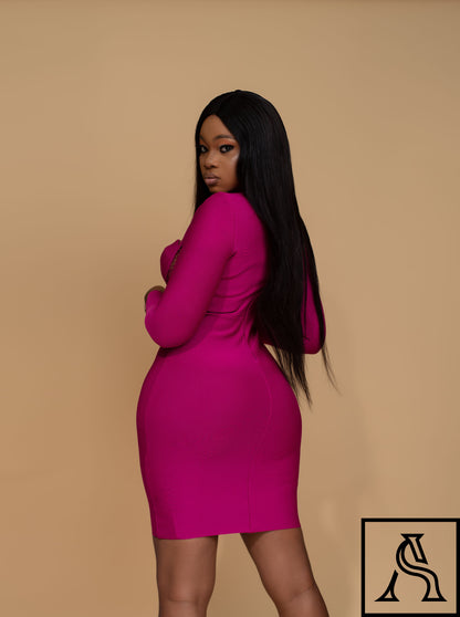 Elegant Pink Bodycon Dress Chic and Sleek Pink Dress for Special Occasions
