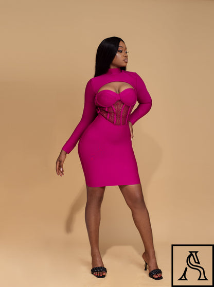 Elegant Pink Bodycon Dress Chic and Sleek Pink Dress for Special Occasions