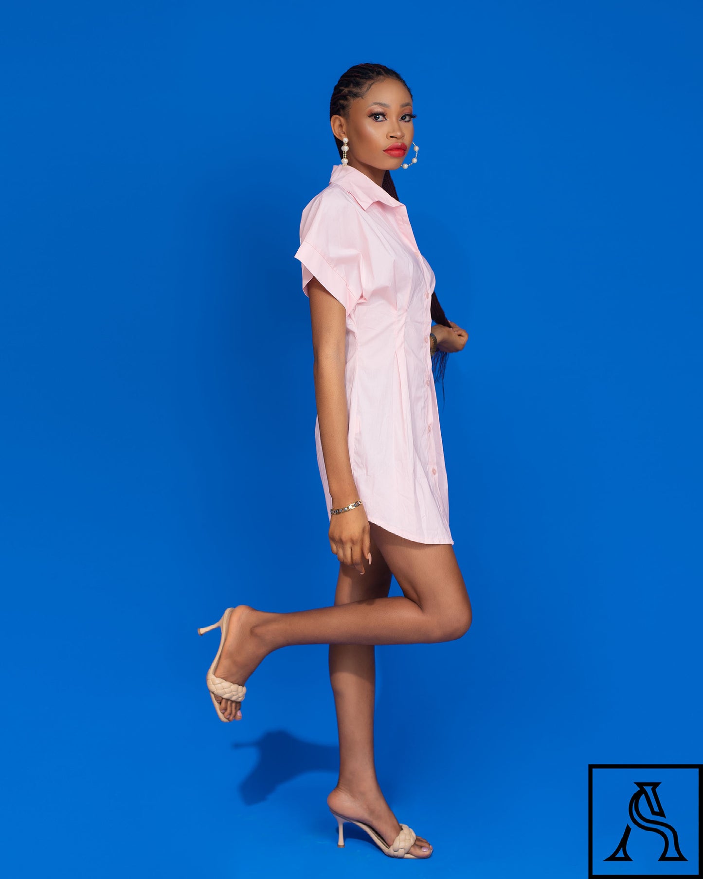 Pink Shirt Dress Elegant and stylish pink shirt dress