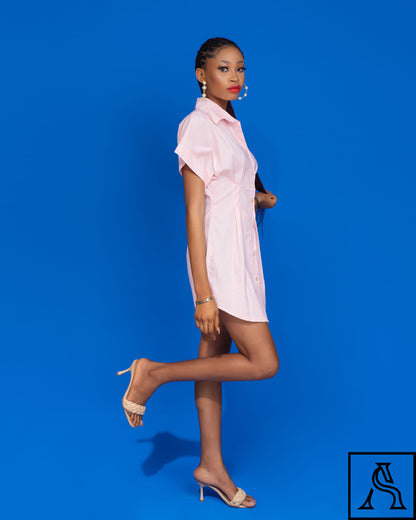 Pink Shirt Dress Elegant and stylish pink shirt dress